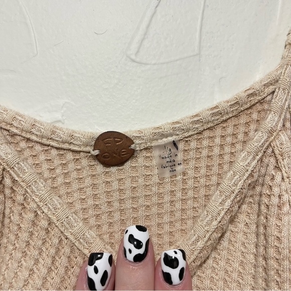 NWT Free People One “Katya” distressed nude thermal mini dress (large) - Picture 3 of 4